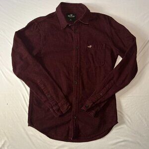 Hollister Red Dress Shirt Polyester